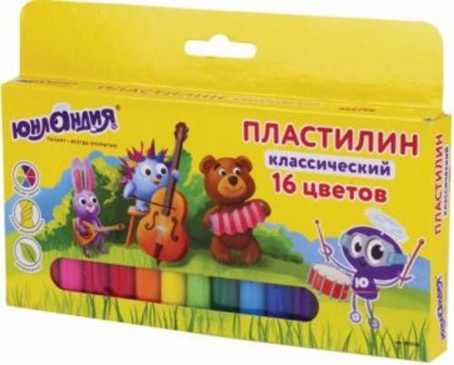 Пластилин 16 цветов, "ЮНЛАНДИК-МУЗЫКАНТ" (105030)