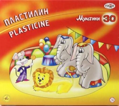 Пластилин "Мультики", 30 цветов, со стеком (210119_04)
