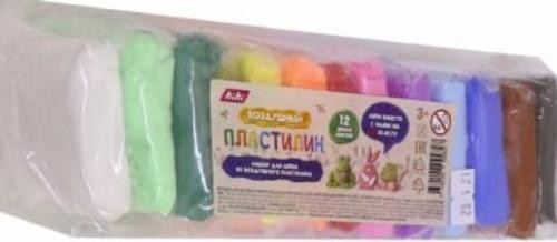 Пластилин 12 цветов, в пакете (PL001)