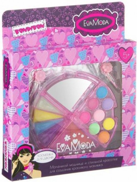 Набор детской декоративной косметики. Косметичка-долька + 2 заколки