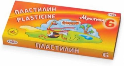 Пластилин "Мультики" со стеком, 6 цветов (280015)