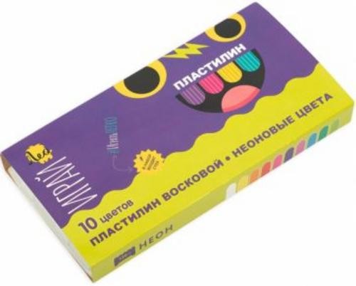 Пластилин восковой Играй, 10 неоновых цветов