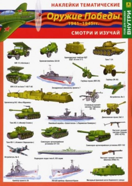 Оружие Победы. 1941-1945 гг. Наклейки тематические