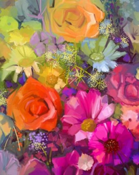 Алмазная мозаика Все в цветах, без подрамника