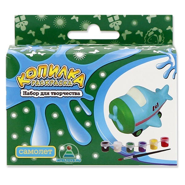 Копилка-раскраска Самолетик (DIY016)