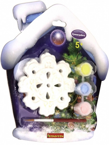 Елочные украшения Снежинка на карте домик ВВ1655