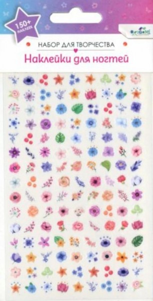 Набор детских наклеек для ногтей Цветочки