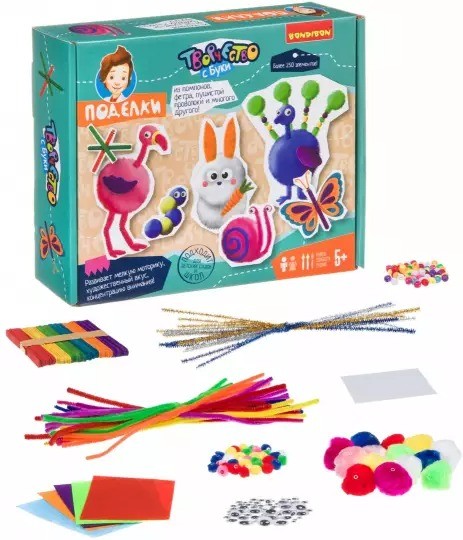 Поделки из помпон, фетра, пушист.проволк. (ВВ3963)