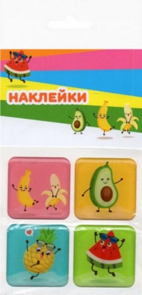 Набор леденцовых наклеек Фрукты, смола