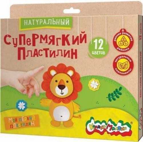 Пластилин натуральный, супермягкий, 12 цветов, 360 г (ПКМ12-М)