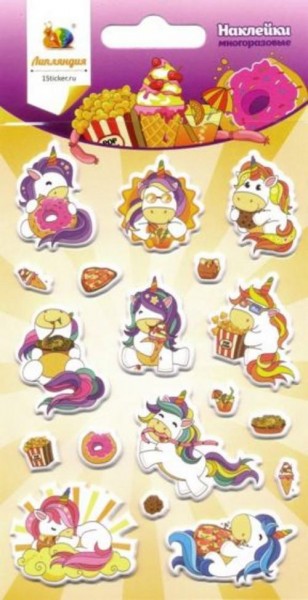 Набор зефирных наклеек "Единорог 3"