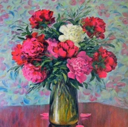 Алмазная мозаика Букет пионов