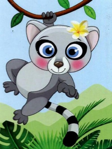 Алмазная мозаика Лемурчик