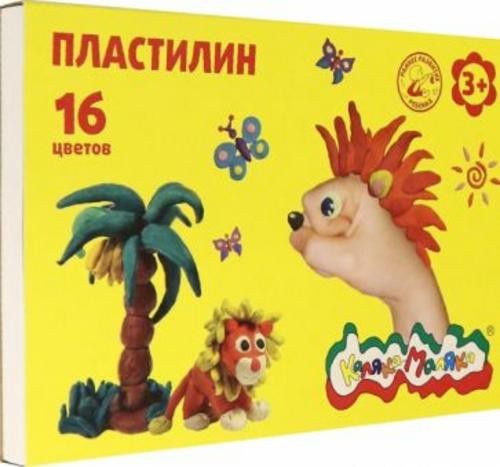 Пластилин со стеком, 16 цветов, 240 г. (ПКМ16)