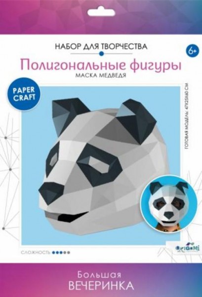 Полигональные маски. Мудрая панда