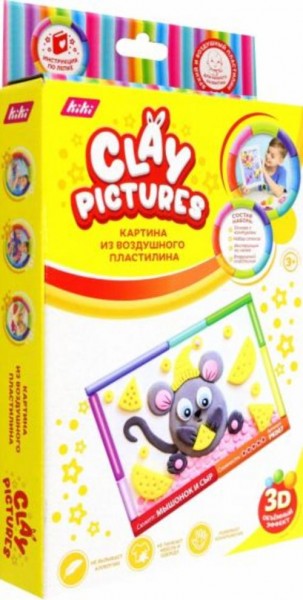 Картина из пластилина Мышонок и сыр