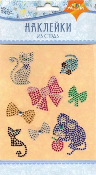 Наклейки из страз "Кошки-Мышки" (С3284-07)