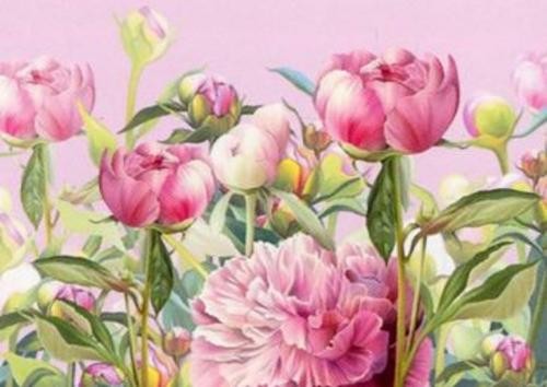 Алмазная мозаика Сад пионов