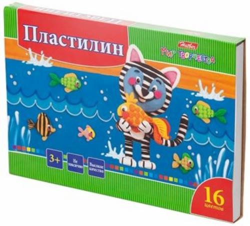 Пластилин Ушастики, 16 цветов, со стеком