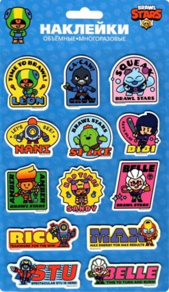 Наклейки объемные Леон, Амбер, Нани