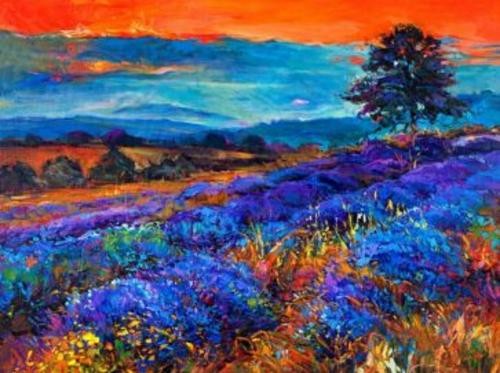 Алмазная мозаика Закат в Провансе, без подрамника