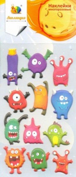 Набор зефирных наклеек "Монстры 2"