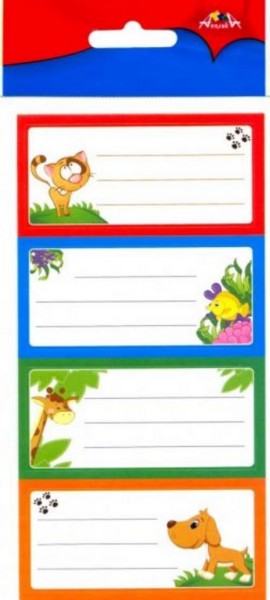 Наклейки школьные с рисунком (12 штук) (С3350)