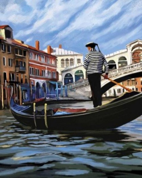 Алмазная мозаика Романтика Венеции, с подрамником