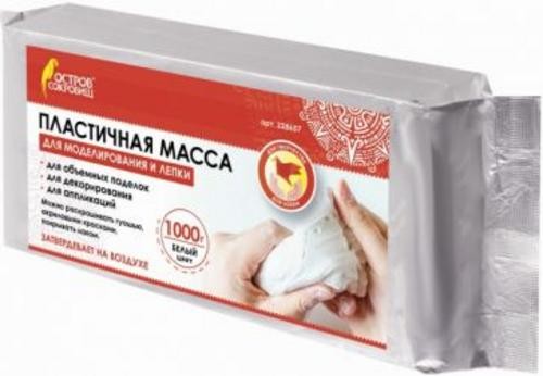 Паста для лепки 1000 грамм, отвердевшая, белая (228657)
