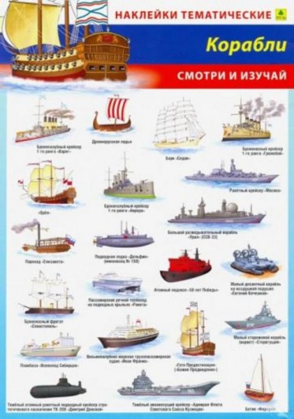 Корабли. Наклейки тематические