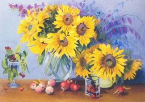 Алмазная мозаика Букет подсолнухов