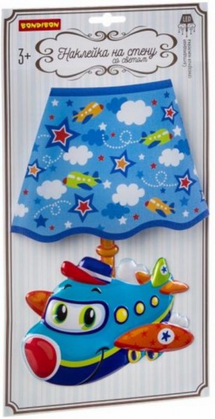 Наклейка со светом "Самолет", сенсорная (ВВ2863)