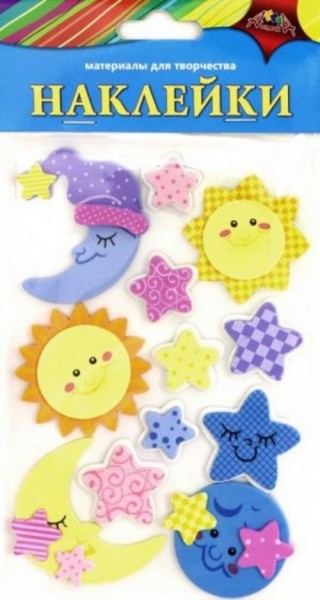 Наклейки из ЭВА Солнышко и месяц