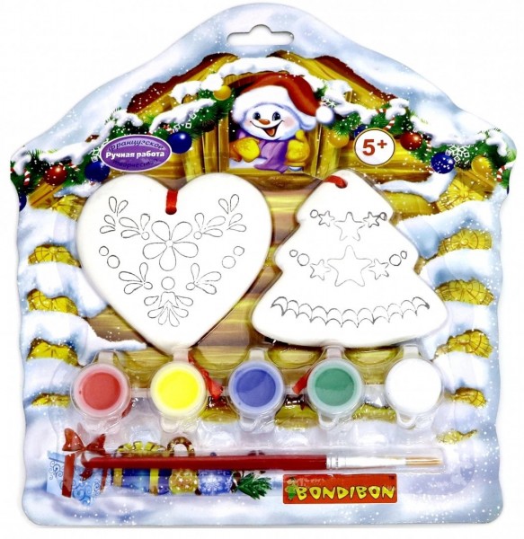 Набор Елочные украшения (елочка, сердце) ВВ1687