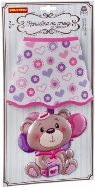 Наклейка со светом "Медвежонок", сенсорная (ВВ2864)