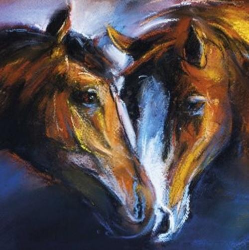 Алмазная мозаика Степные кони, с подрамником