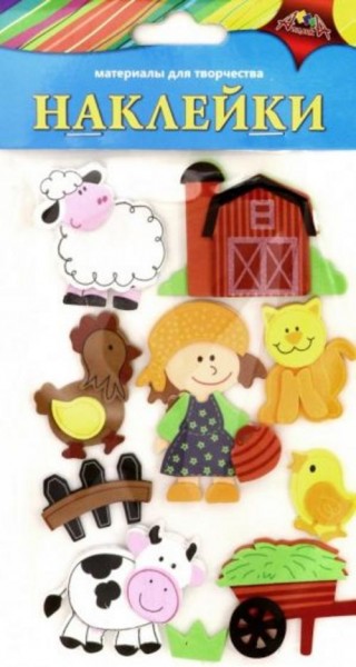 Наклейки из ЭВА Веселая ферма 2, в ассортименте