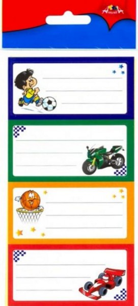 Наклейки школьные с рисунком (12 штук) (С3349)