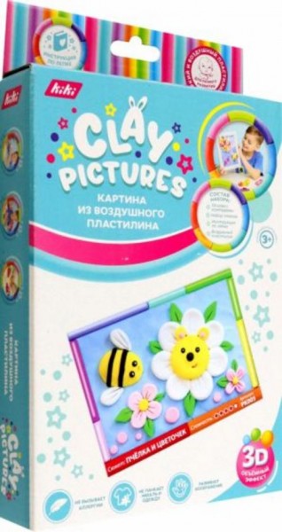 Картина из пластилина Пчелка и цветочек