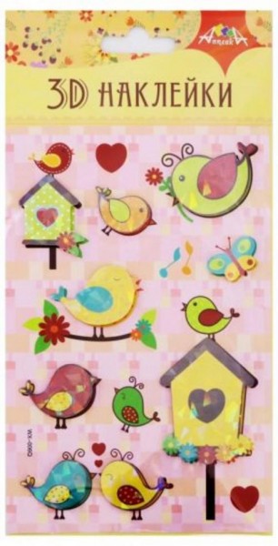 Наклейки 3D "Птицы" (9,5х18,5 см) (С3485-04)