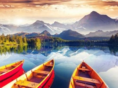 Алмазная мозаика Горный причал, без подрамника