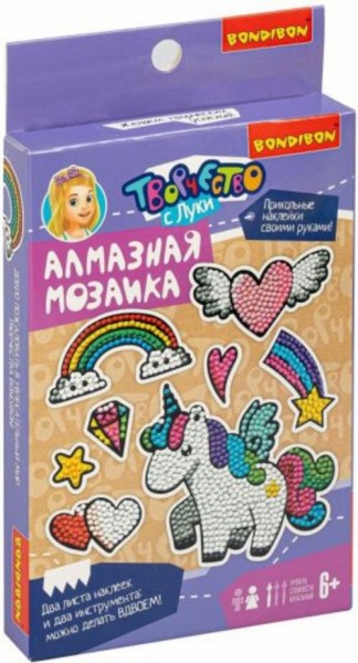 Набор Алмазная мозаика ЕДИНОРОГ Наклейки (ВВ4770)